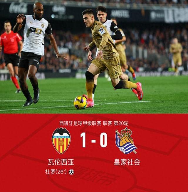 瓦伦西亚客场大胜，继续追赶前四